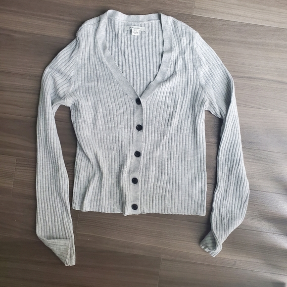 AE Ribbed gray fitted cardigan - Picture 5 of 9